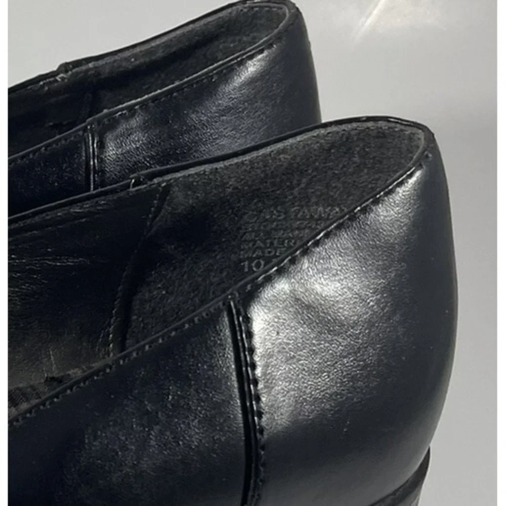 Hot Cakes Chunky Lug Heel Sole Platform Penny Loafers Sz 10 Black Vtg Y2K